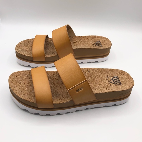 Reef Shoes - Reef Tan Platform Cushion Vista Sandals Activewear Comfort Women’s Size 9